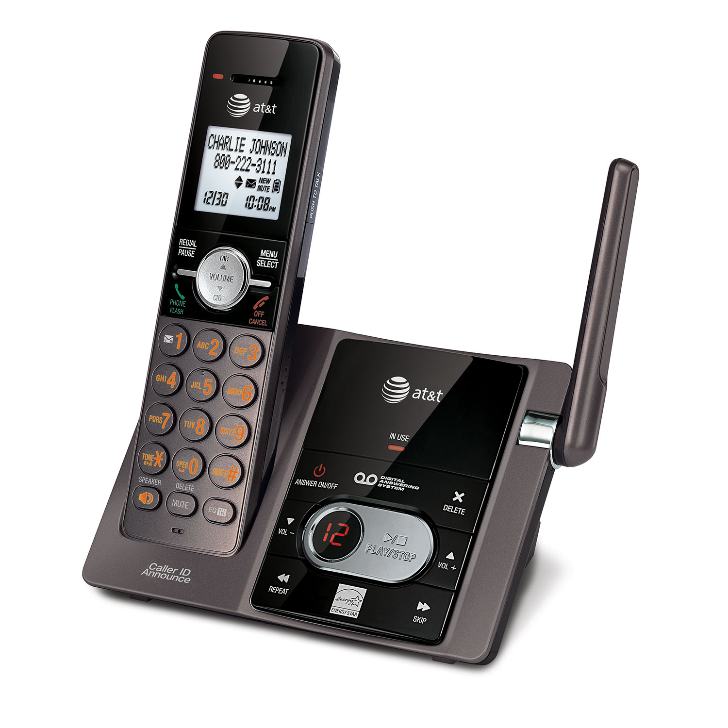 5 handset cordless answering system with caller ID/call waiting - view 2